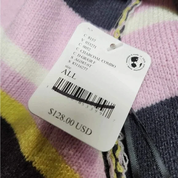 Free People All I Need Stripe Hooded Poncho One Size$128. B12- B24